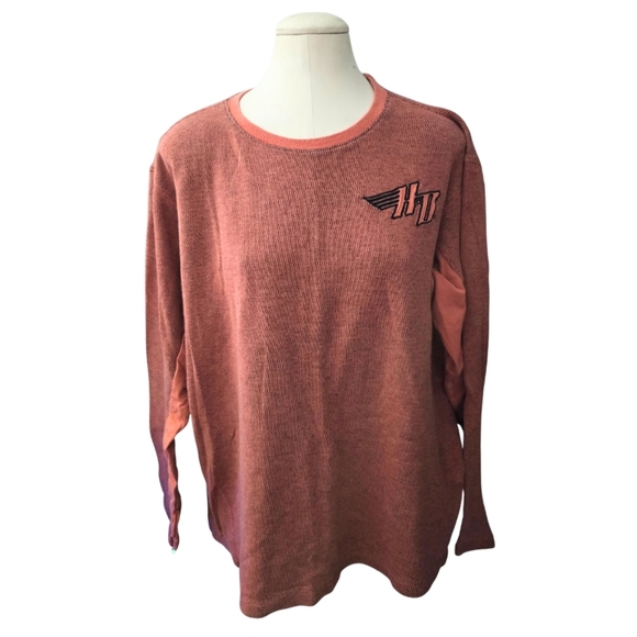 Harley-Davidson Other - Harley-Davidson Waffle Knit Thermal Long Sleeve Logo Tee XL Rust Orange